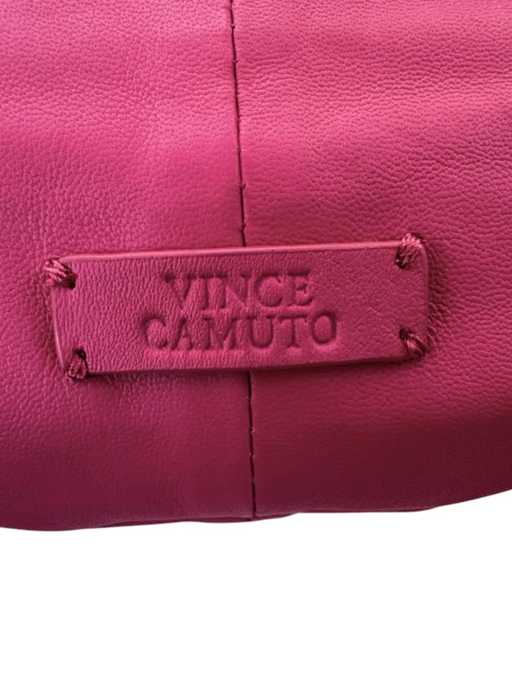 NWT Vince Camuto Leather Evlyn Bagette Top Handle Bag In Festival Fuchsia Pink